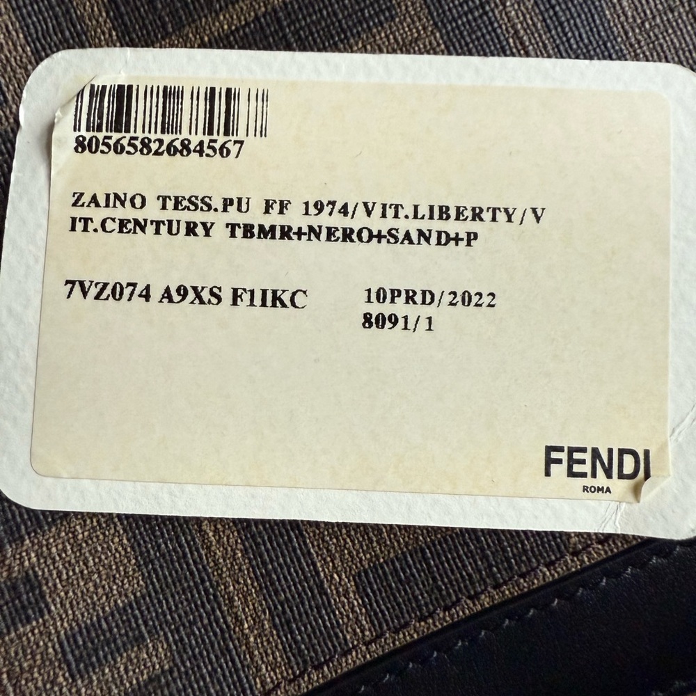 Preowned Like New Fendi FF Logo Chiogo Leather Canvas Backpack Beige/Brown - Picture 13 of 13